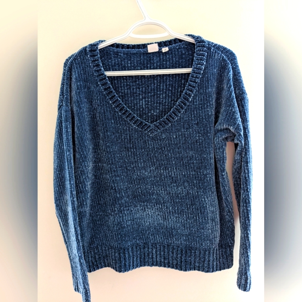Gap Teal Oversized V Neck Knit Sweater Size XS/S/M